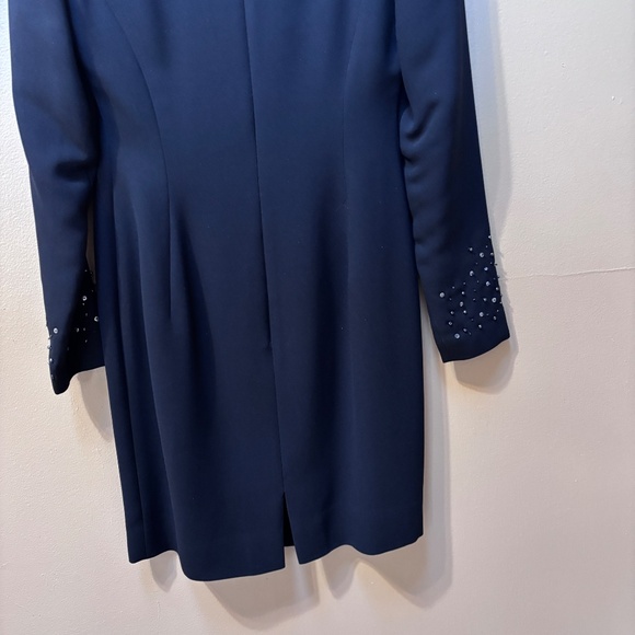 Jones New York Special Occasion Beaded Sequin Black Long Sleeve Dress Size 4P - Picture 10 of 12